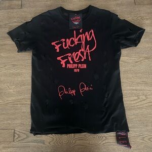 Philipp Plein “F*cking Fresh” Distressed Graphic Tee Luxury streetwear oversized
